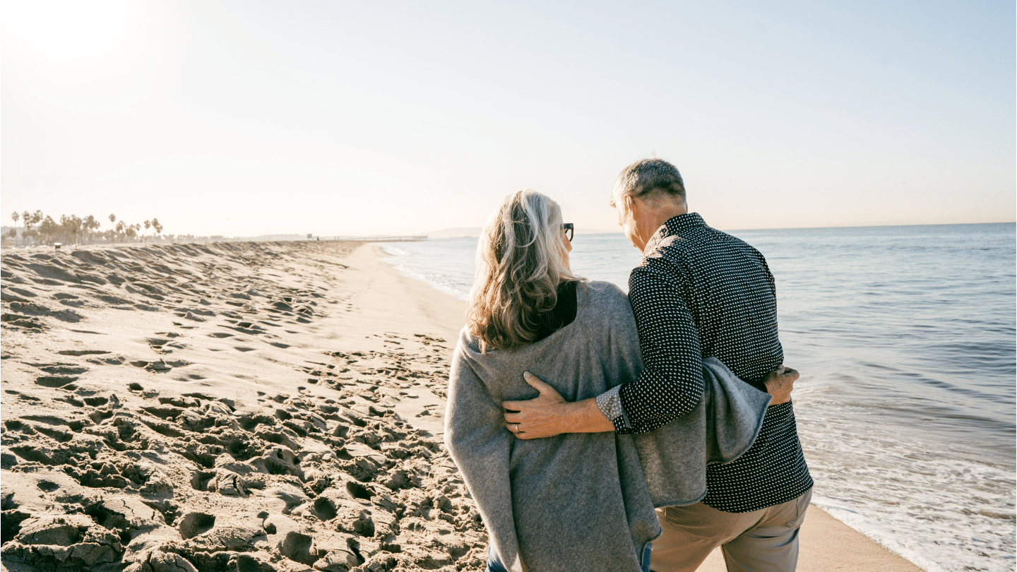 Life Insurance. Senior couple enjoying vacation.